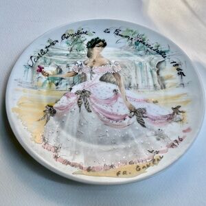 Les Femmes Du Siecle-1865 Scarlet en Crimoline Limoges Porcelain Plate, 1976